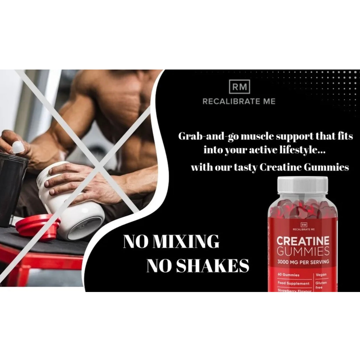 Creatine Monohydrate - 60Gummies 2000mg - Fitness & sports training Performance