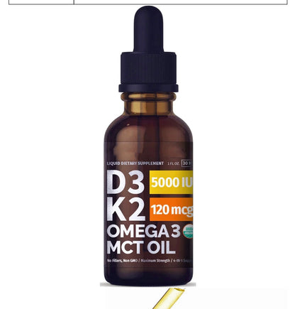 Vitamin D3 K2 Liquid Drops Serum, Vitamin D3 5000iu & Vitamin K2 150 MCG